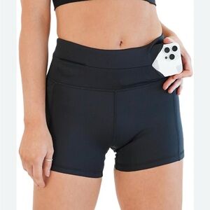 Flipbelt High Waisted Black Compression Shorts Sz Small 3” Inseam